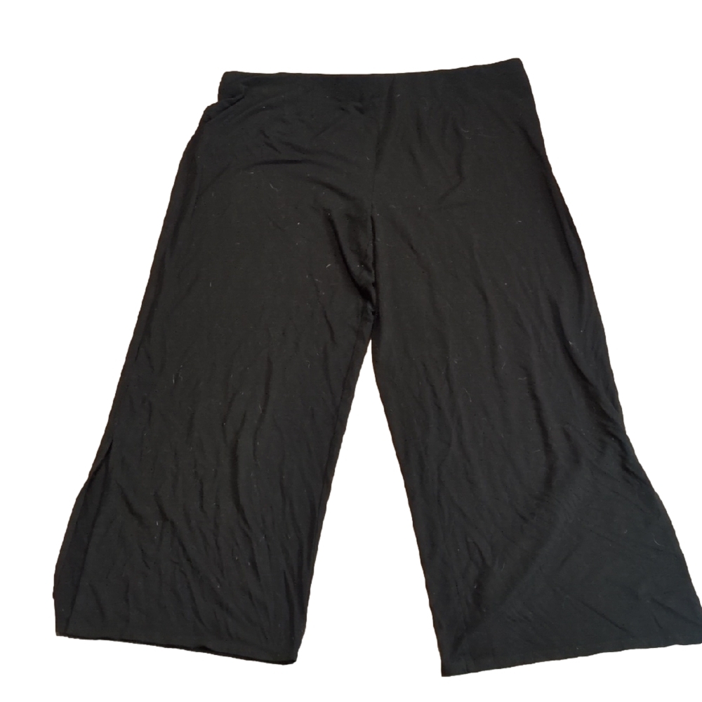J. Jill Black Wear ever Wide Leg Ankle Slit Pull On Pants Size XL
